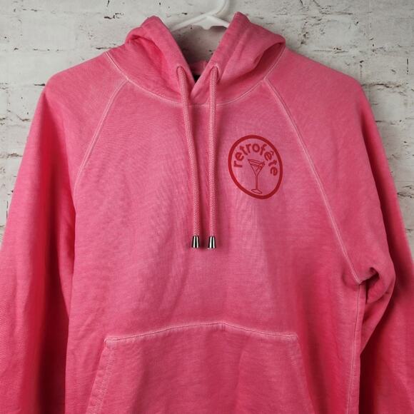 Retrofete Vanessa Hoodie Sweatshirt XS Hot Pink Logo NWT Oversized Fit Pocket - Picture 4 of 9
